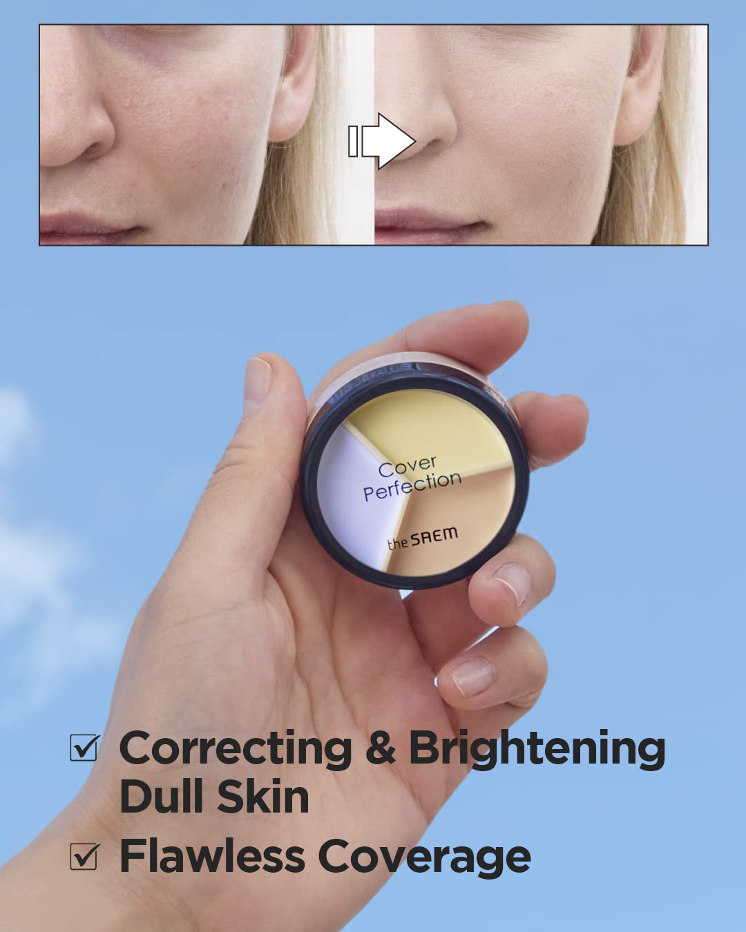 the SAEM Cover Perfection Triple Pot Concealer 4.5g*3 - PureRush