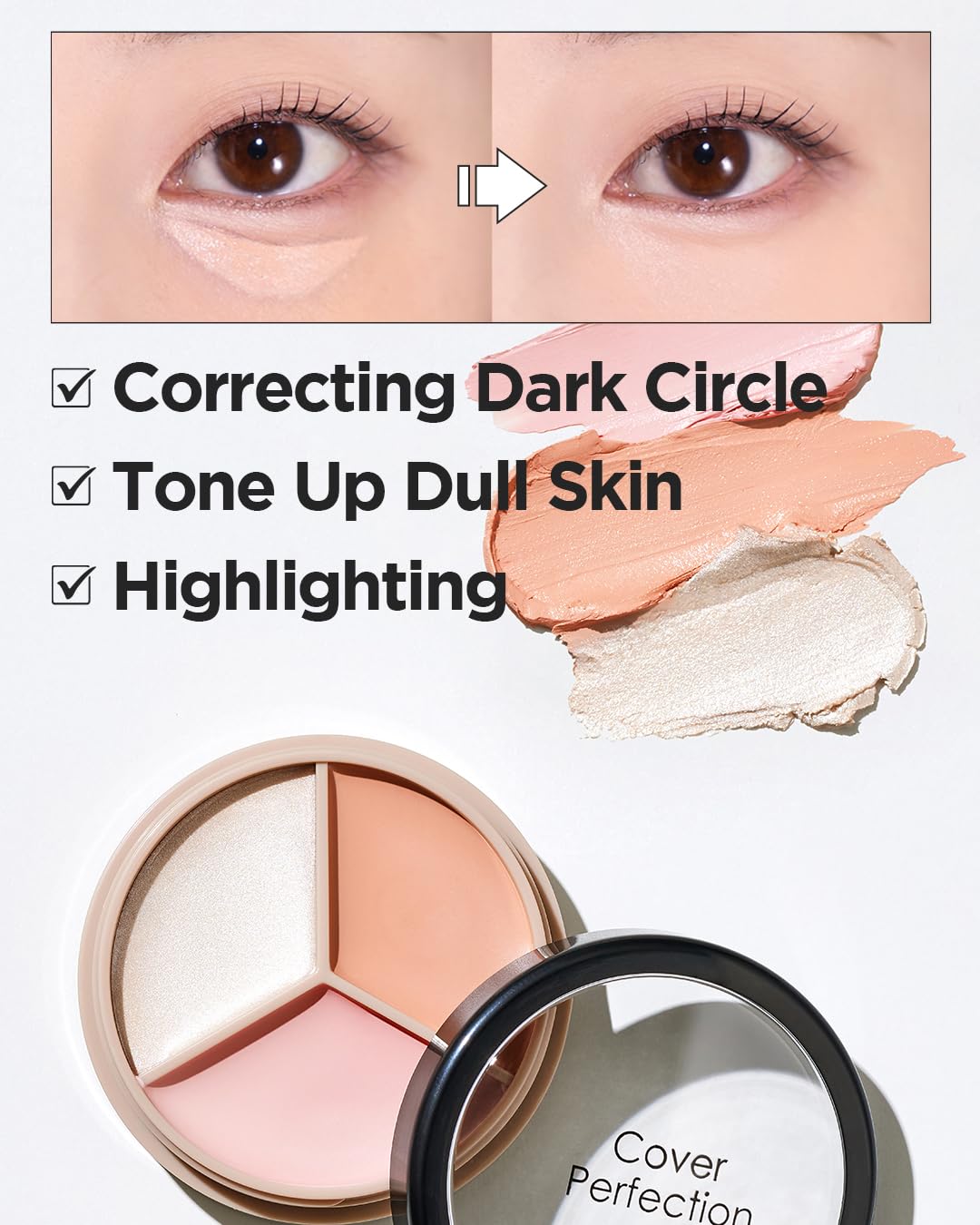 the SAEM Cover Perfection Triple Pot Concealer 4.5g*3 - PureRush