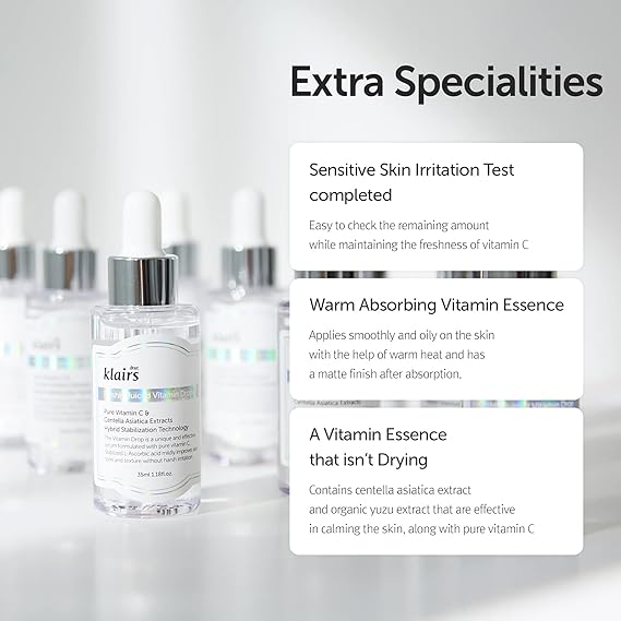 KLAIRS Freshly Juiced Vitamin Drop, 5% Hypoallergenic pure vitamin C serum, 35ml, 1.18oz | a potent skin rejuvenator - PureRush