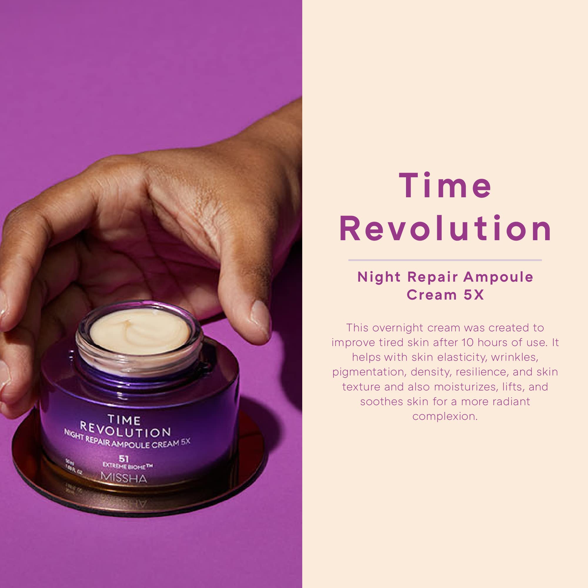 MISSHA TIME REVOLUTION NIGHT REPAIR AMPOULE CREAM 5X 50ml - PureRush
