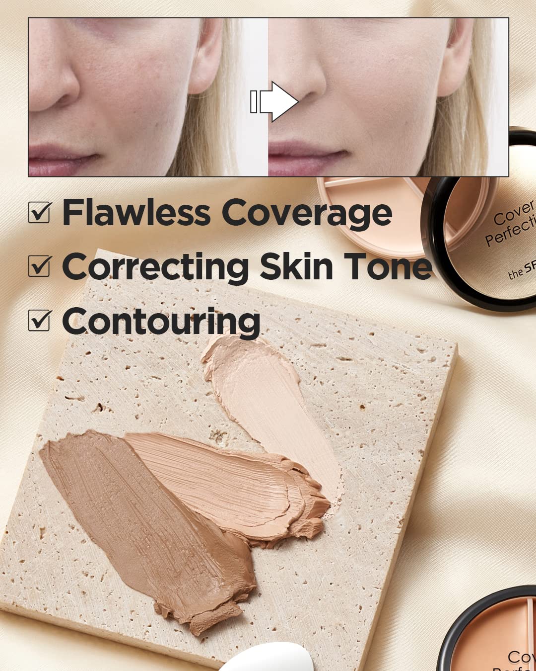 the SAEM Cover Perfection Triple Pot Concealer 4.5g*3 - PureRush