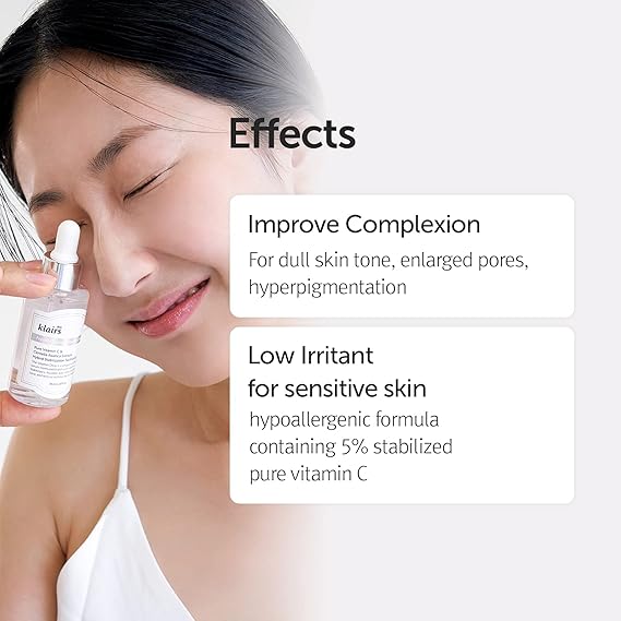 KLAIRS Freshly Juiced Vitamin Drop, 5% Hypoallergenic pure vitamin C serum, 35ml, 1.18oz | a potent skin rejuvenator - PureRush