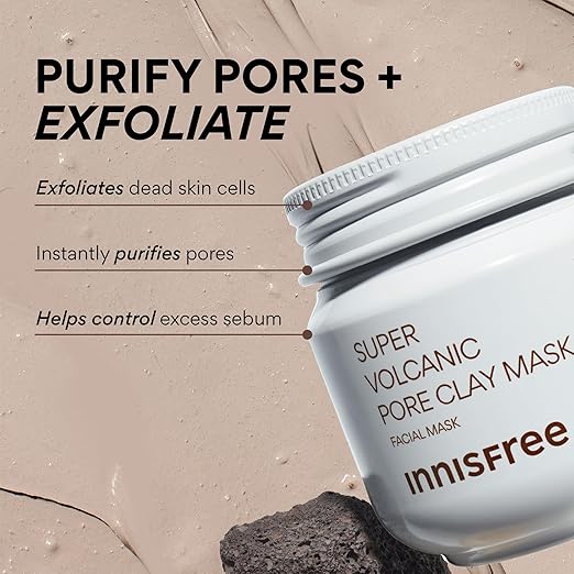 innisfree Super Volcanic Pore Clay Mask 100ml (Pore Clearing Solution) - PureRush