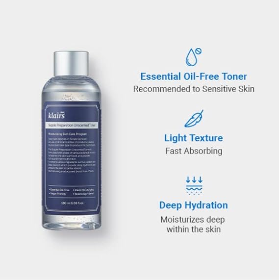 KLAIRS Supple Preparation Unscented Toner 180ml - PureRush