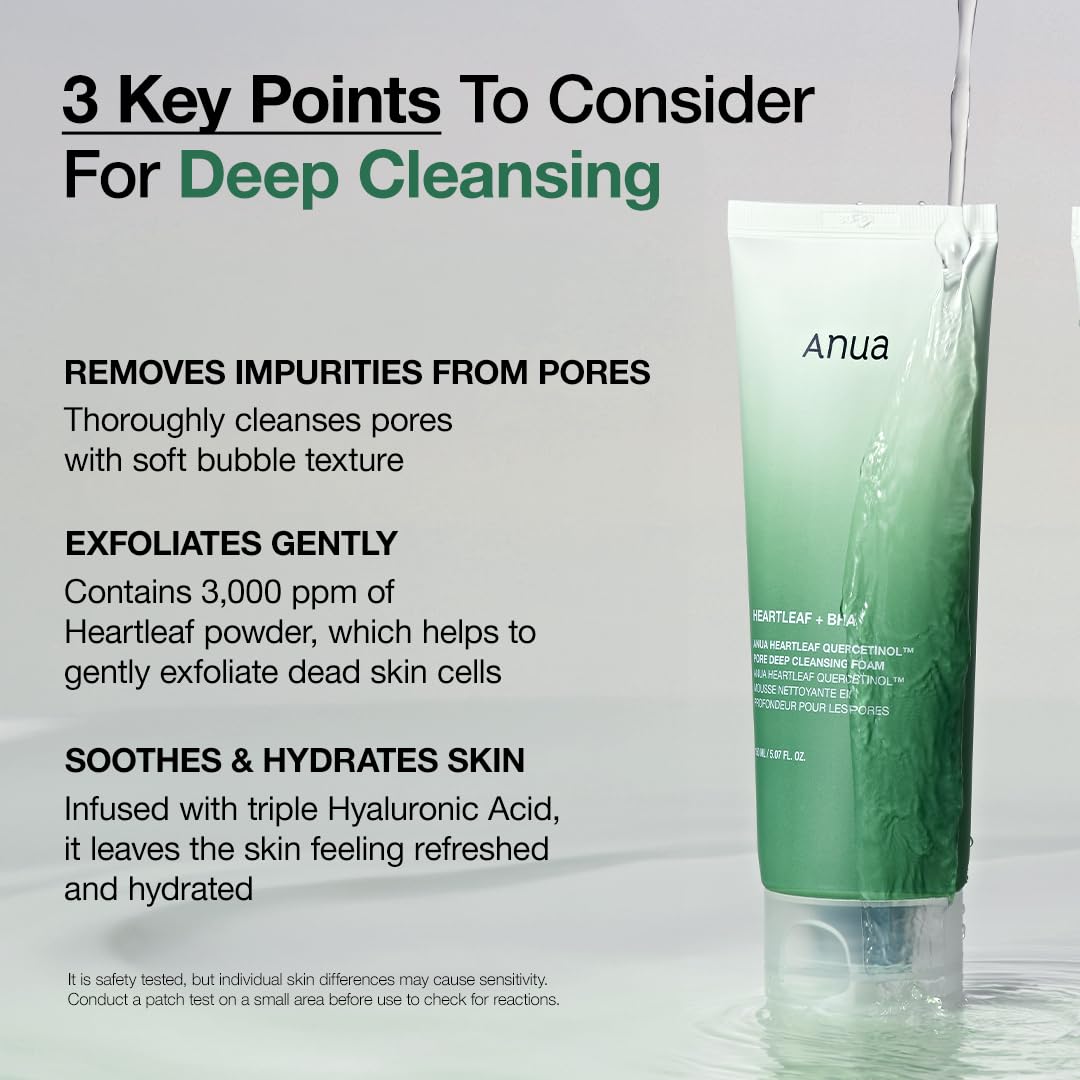 Anua HEARTLEAF QUERCETINOL PORE DEEP CLEANSING FOAM 150ml - PureRush