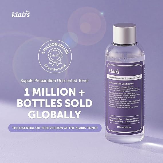KLAIRS Supple Preparation Unscented Toner 180ml - PureRush