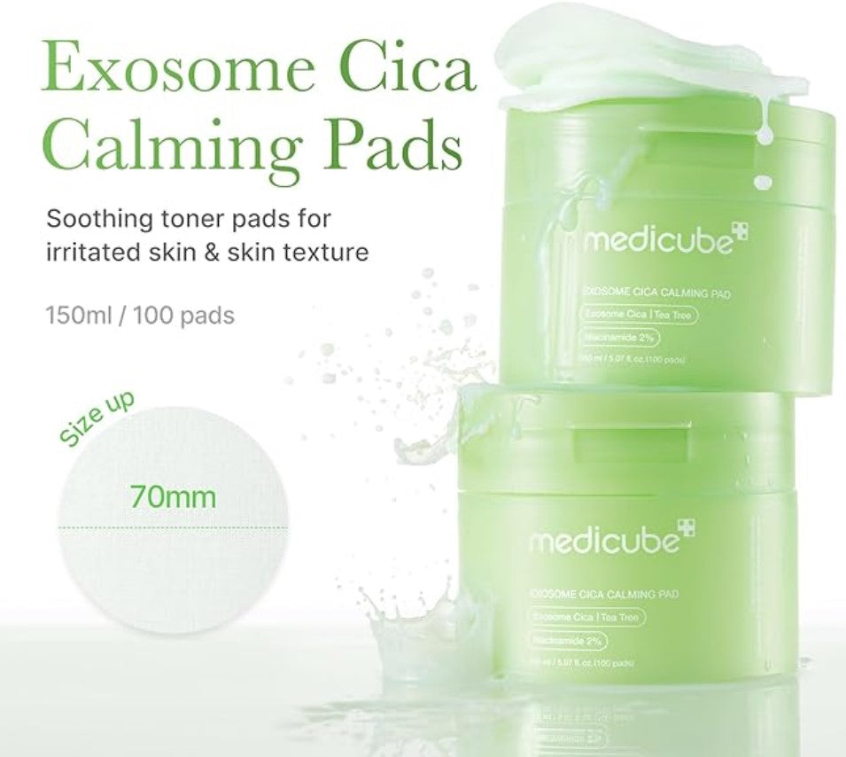 medicube Exosome Cica Calming Pad 150ml/100 Pads - PureRush